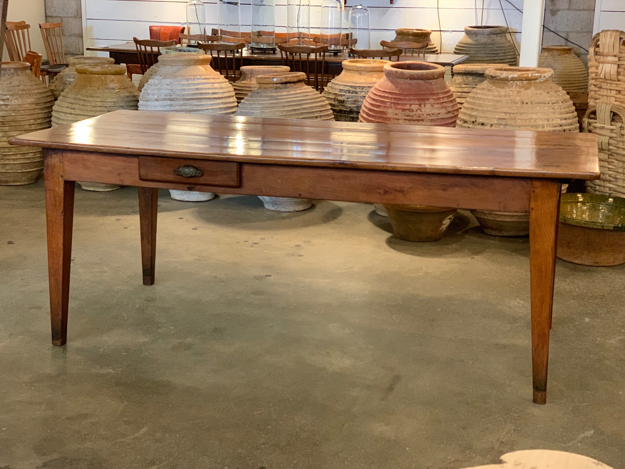 French antique dining table with bread tray 2m in Sold Vitrine
